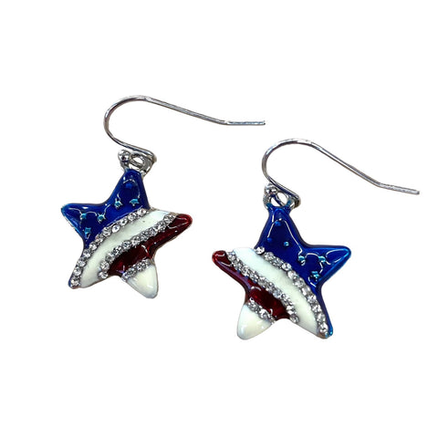 Red, White and Blue Star Earrings