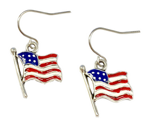 USA Waving Flag Earrings