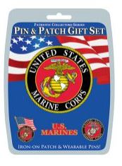 AMERICAN MILITARY PIN & PATCH GIFT SET