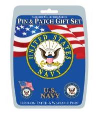 AMERICAN MILITARY PIN & PATCH GIFT SET