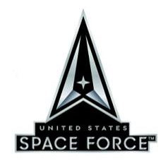 A logo of the United States Space Force which features a triangle with a star on top and the text 'United States Space Force' below it.