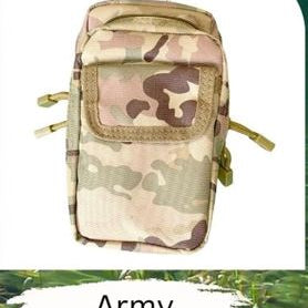Camouflage or other colors  tactical mini pouch on a grassy background with 'Army' text.