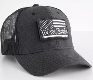 Gray cap with American flag patch and 'We the People' text on a white background