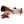 An orange and silver desk clock modeled after the Gee Bee Model R racing aircraft.