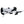 A desk clock designed to resemble a black and white Gee Bee racing airplane with wings and propellers.