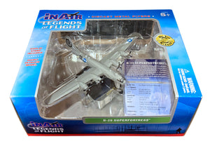 Model airplane in a 'Legends of Flight' box on a white background