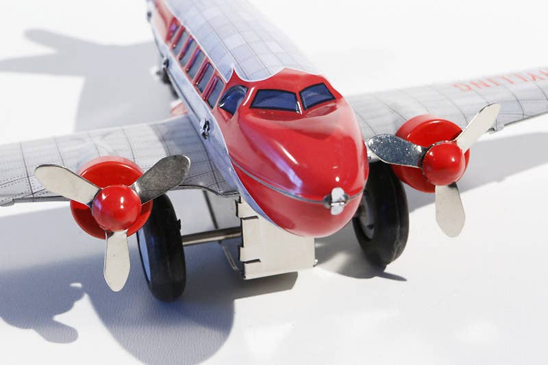 Airplane DC3 red-silver