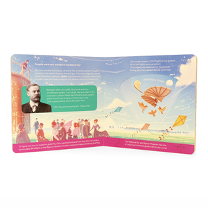 Cover of a children's board book titled 'Smithsonian Kids First Heroes of Flight' featuring illustrations of airplanes, a pilot, and a young reader.