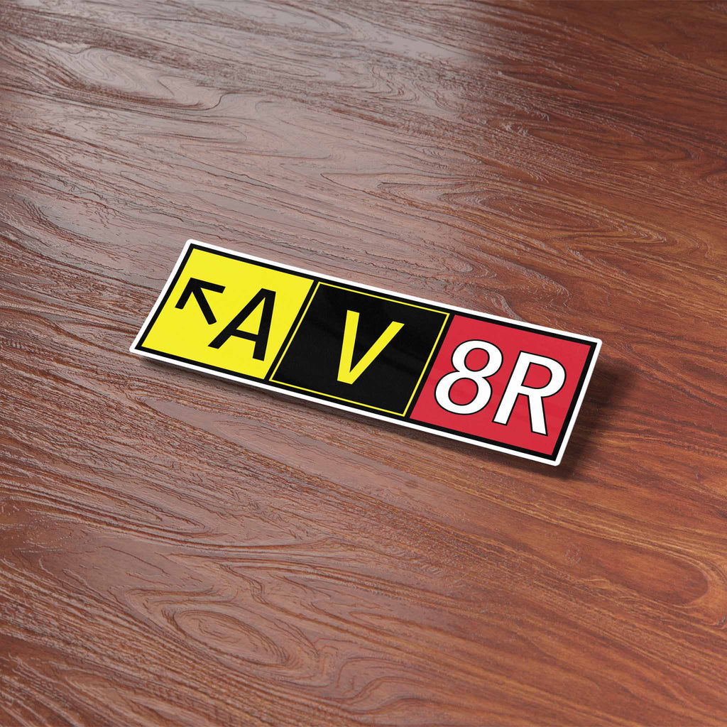 AV8R Runway Sign Sticker - Gift for Pilots