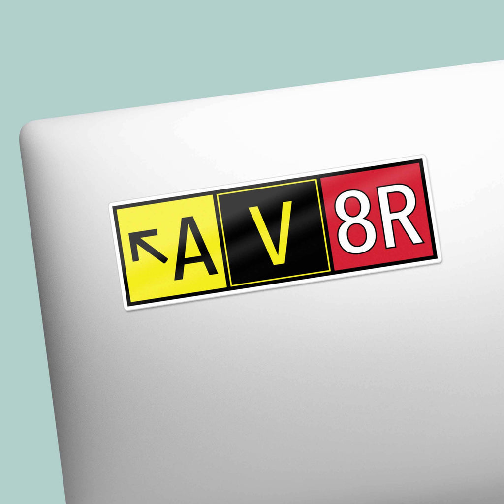 AV8R Runway Sign Sticker - Gift for Pilots