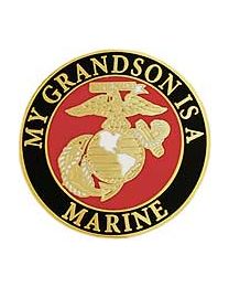 My Grandson Is A Marine Pin