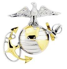 USMC Emblem Cap Gold/Silver Pin