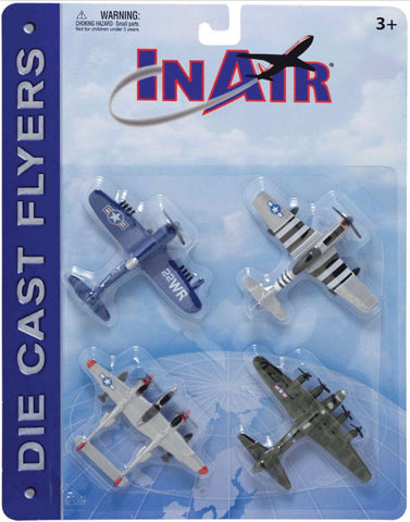In Air 4 Piece Diecast Aircraft Set
