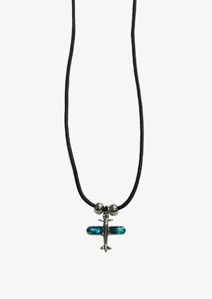 Airplane Blue Paua Shell Necklace