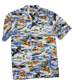 Hawaiian Tropical Island Shirts w/Vietnam era aircraft