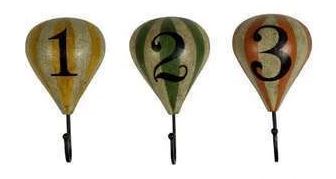 Hot Air Balloon Coat Hooks (set of 3)