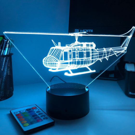 UH-1 Huey 3D Aircraft Color Changing Lamp