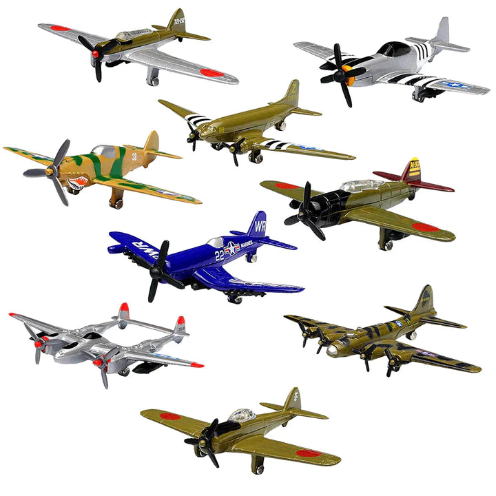 InAir Diecast WWII Aircraft 9-Piece Assortment