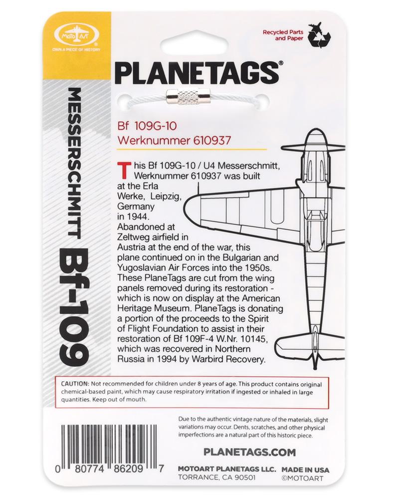 Messerschmitt Bf-109 Plane Tag