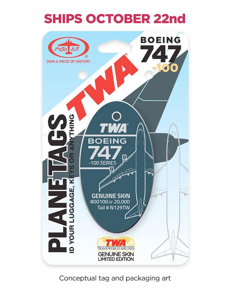 Boeing 747 TWA Plane Tag