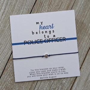 Police Officer Heart Wish Bracelet