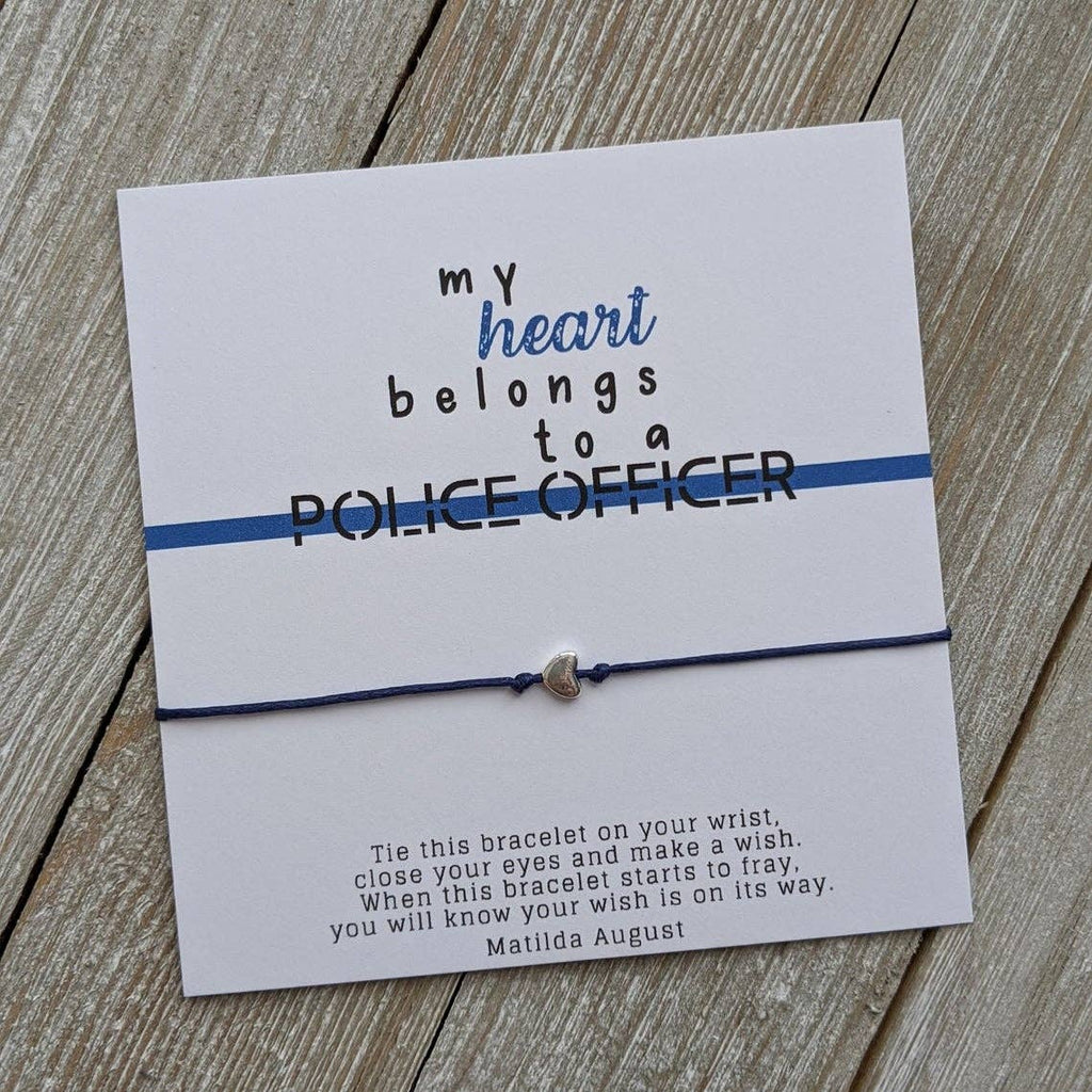 Police Officer Heart Wish Bracelet