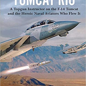 Book cover of 'Tomcat Rio' featuring an image of an F-14 Tomcat aircraft with a background of a desert landscape.