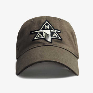 A brown cap with embroidered 'North American Aviation' logo on the front.