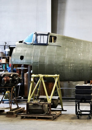 Donate to the restoration Restoration work in progress on an F6F-3 Hellcat aircraft